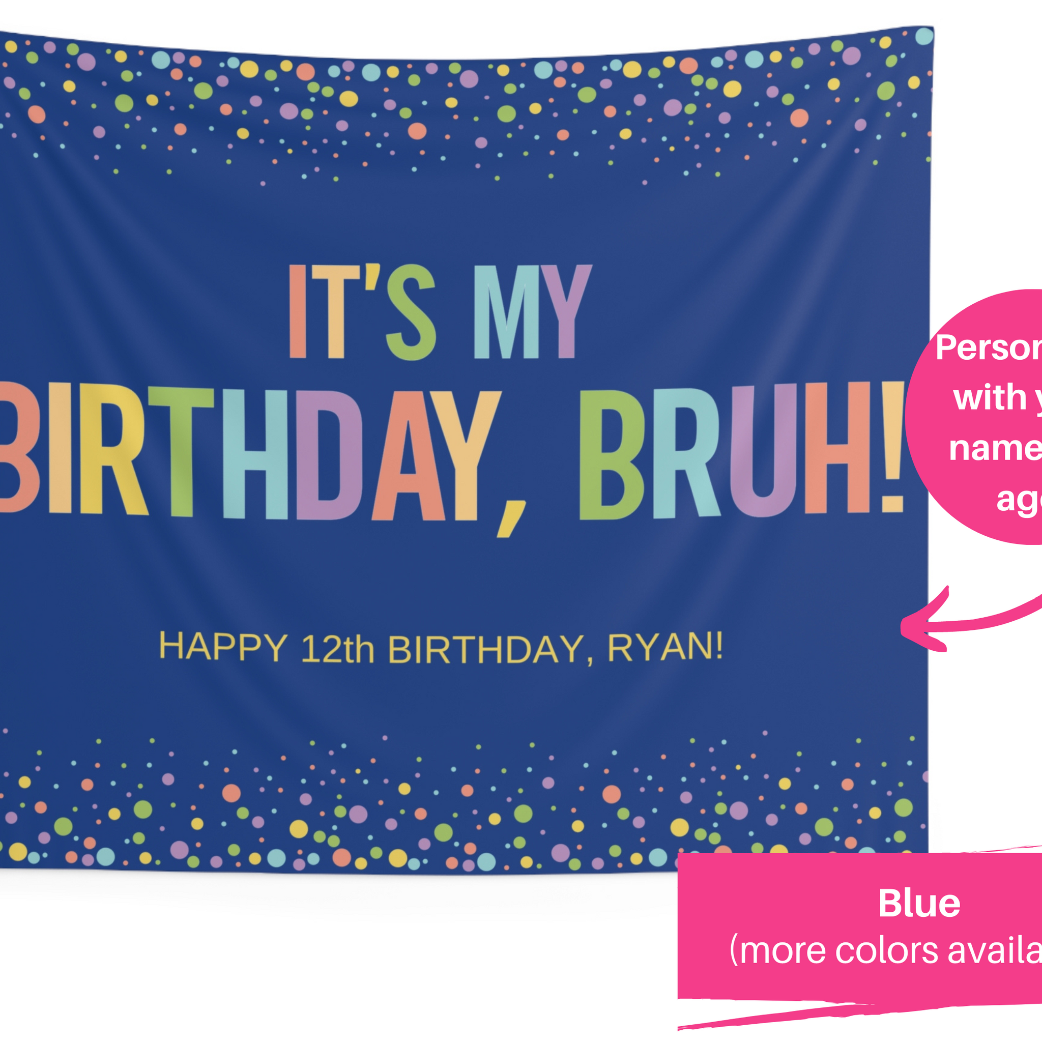 It's My Birthday Bruh Backdrop | Birthday Bruh Tapestry| Birthday Bruh Banner | It's My Birthday Bruh Decorations | Girls Birthday Party | Boys Birthday Party | Bruh Birthday Decor