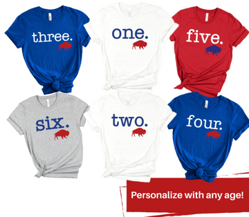 Buffalo Birthday Personalized Age Shirt (Contact Me for Additional Sizes and Styles)