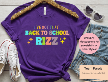 First Day of School Shirt | Middle School Shirt | Rizz Teacher Shirt | Funny Teacher Shirt | Funny Back to School Shirt | Teacher Shirt