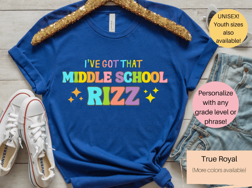 First Day of School Shirt | Middle School Shirt | Rizz Teacher Shirt | Funny Teacher Shirt | Funny Middle School Shirt | Teacher Shirt